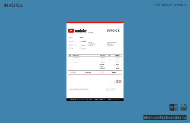 USA YouTube-Rechnungsbeispiel (Vorschau)